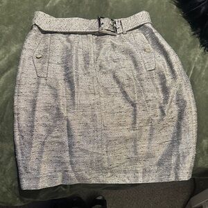 Tory Burch Silver Gold Pencil Skirt with Tory Burch Belt